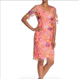 Trina Turk Romance Floral Embroidered Dress 8 NWT